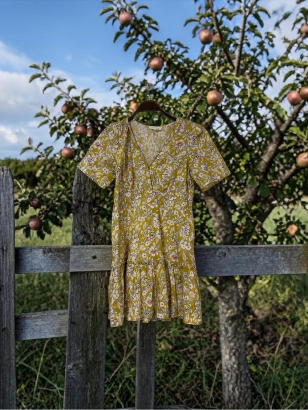 THML Yellow Floral Print Dress